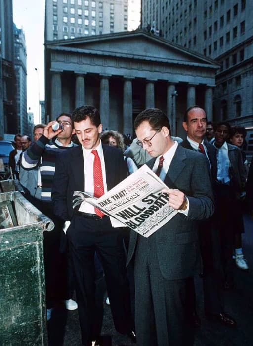 90s corporate aesthetic - Take That! New York Post Wall St Bloodbath